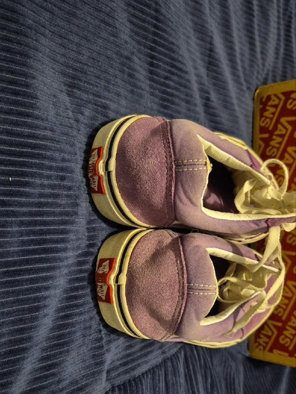 Vans Kids Old Skool Purple & White Suede Canvas Sneakers
